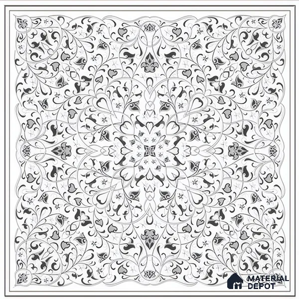 Moroccans Wall & Floor Tile TL 07247 Eternal Bloom 1 ft x 1 ft Ceramic Matte Finish - 9 mm  | 2 mm Spacer is Mandatory | Suitable For Bathroom, Kitchen, Dining Area | Please Expect a Slight Variation of Pattern (Sample)